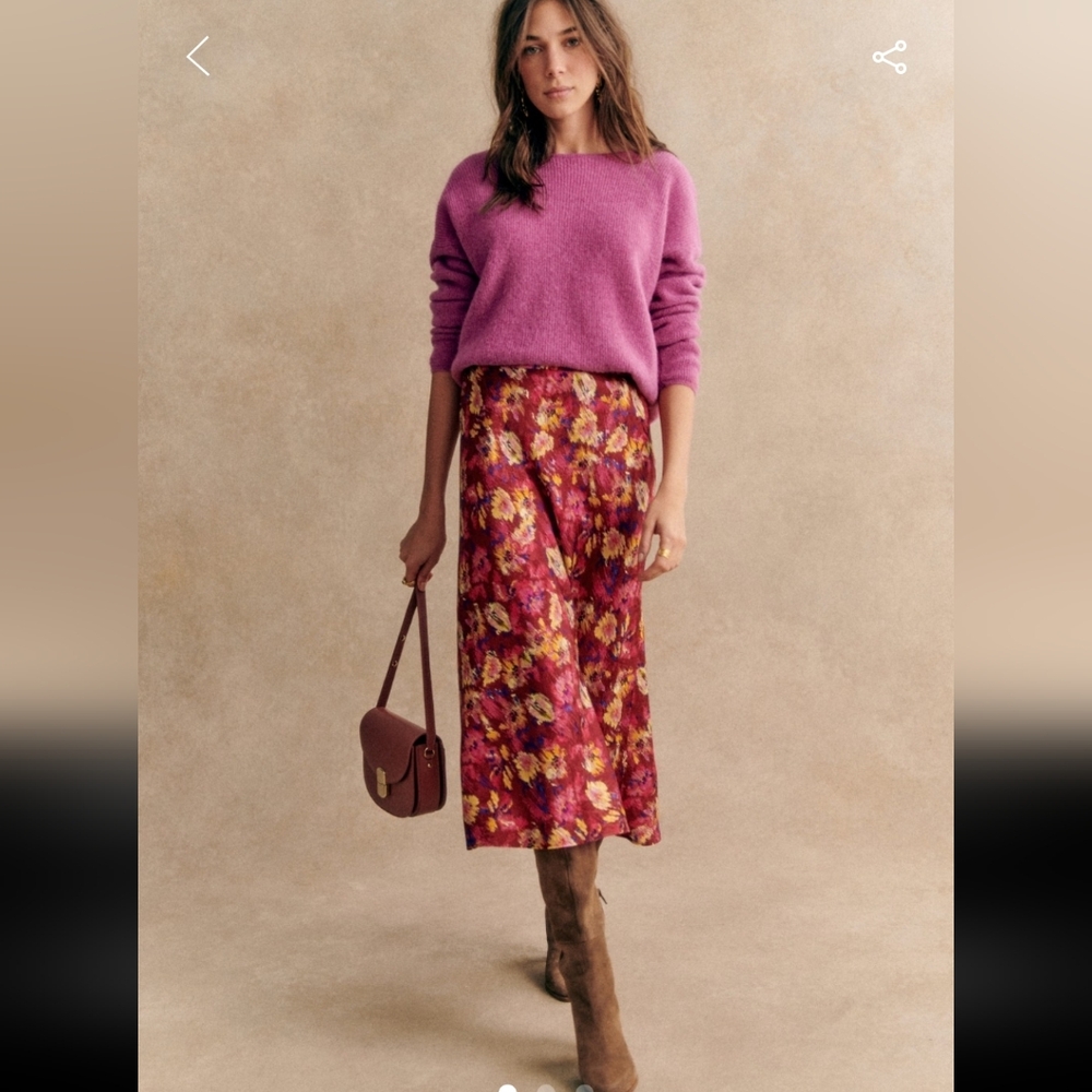 Sezane Sandy Skirt in  Mottled Floral Print